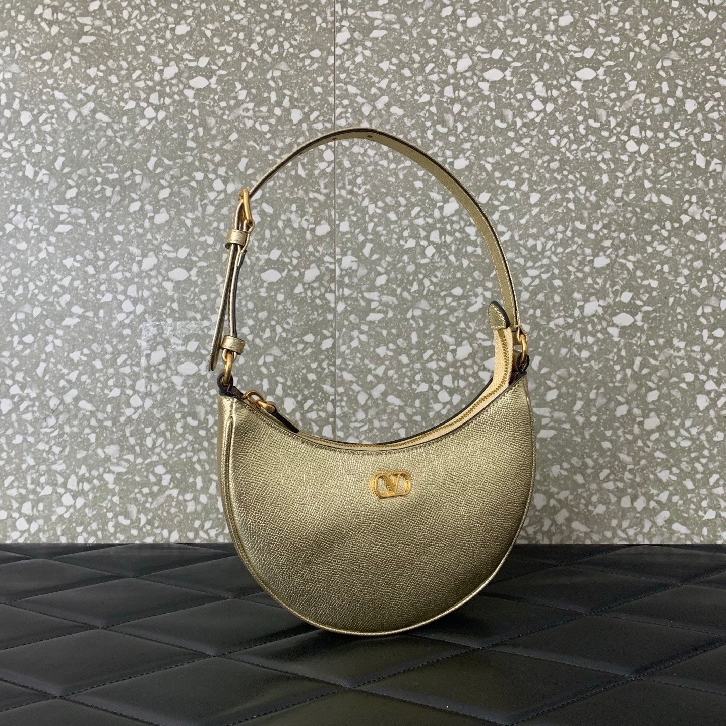 VA Garavani Vlogo Mini HOBO Bag Gold Calfskin 566877