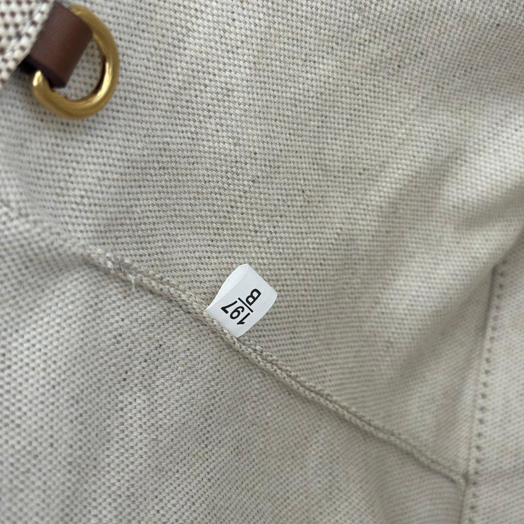 MiuMiu bucket bag white brown denim
