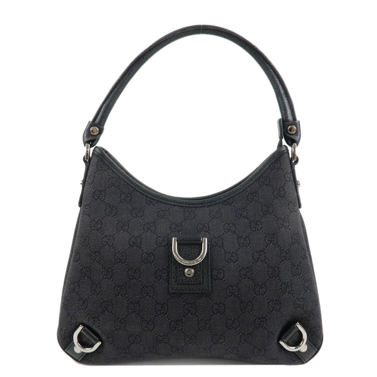 GUCCI Abbey GG Canvas Leather Shoulder Bag 268637