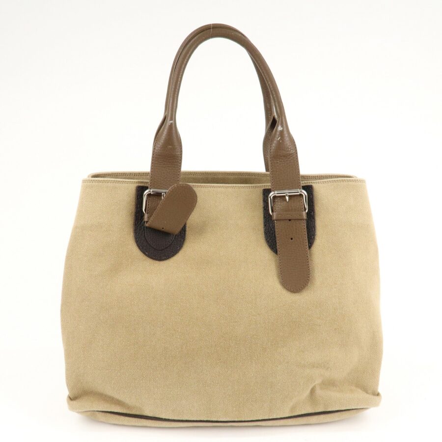 FENDI Canvas Leather Tote Bag Shoulder Bag Hand Bag Beige | Studio Nafay