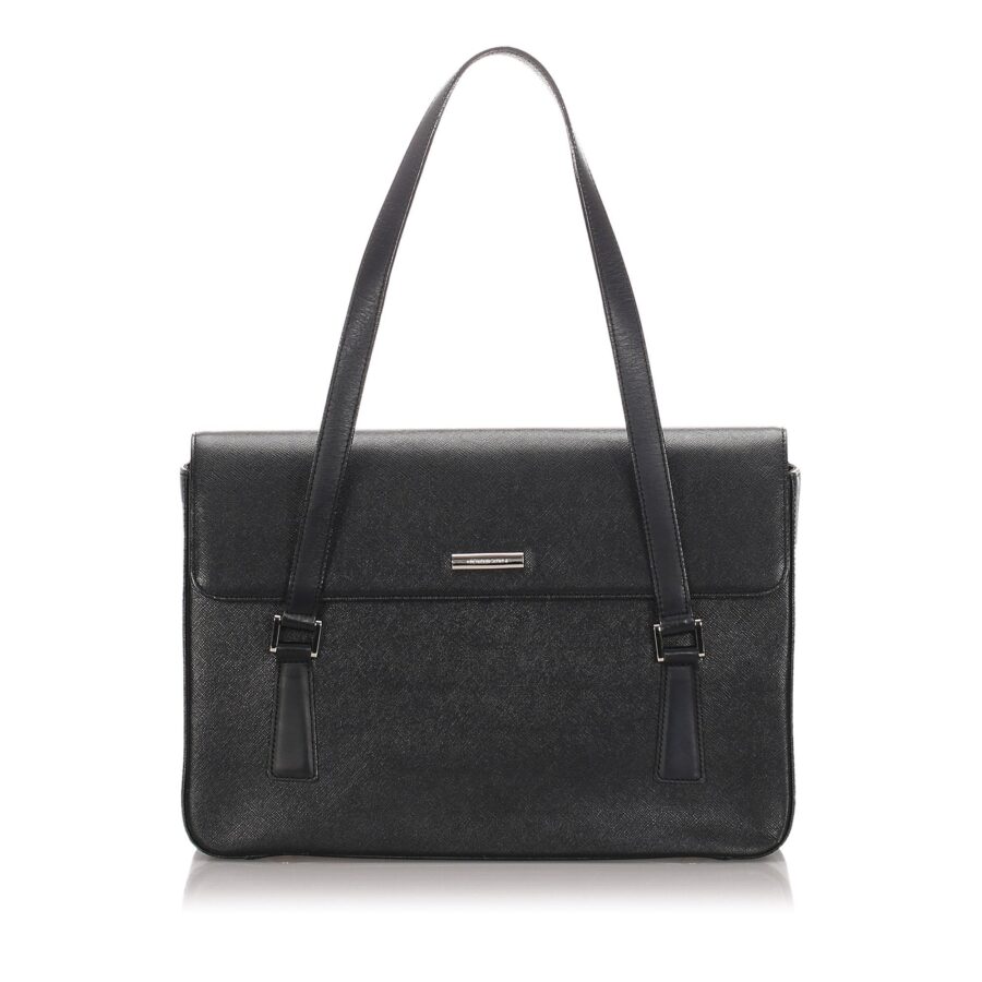Burberry Black Calf Leather Tote Bag United Kingdom | Studio Nafay