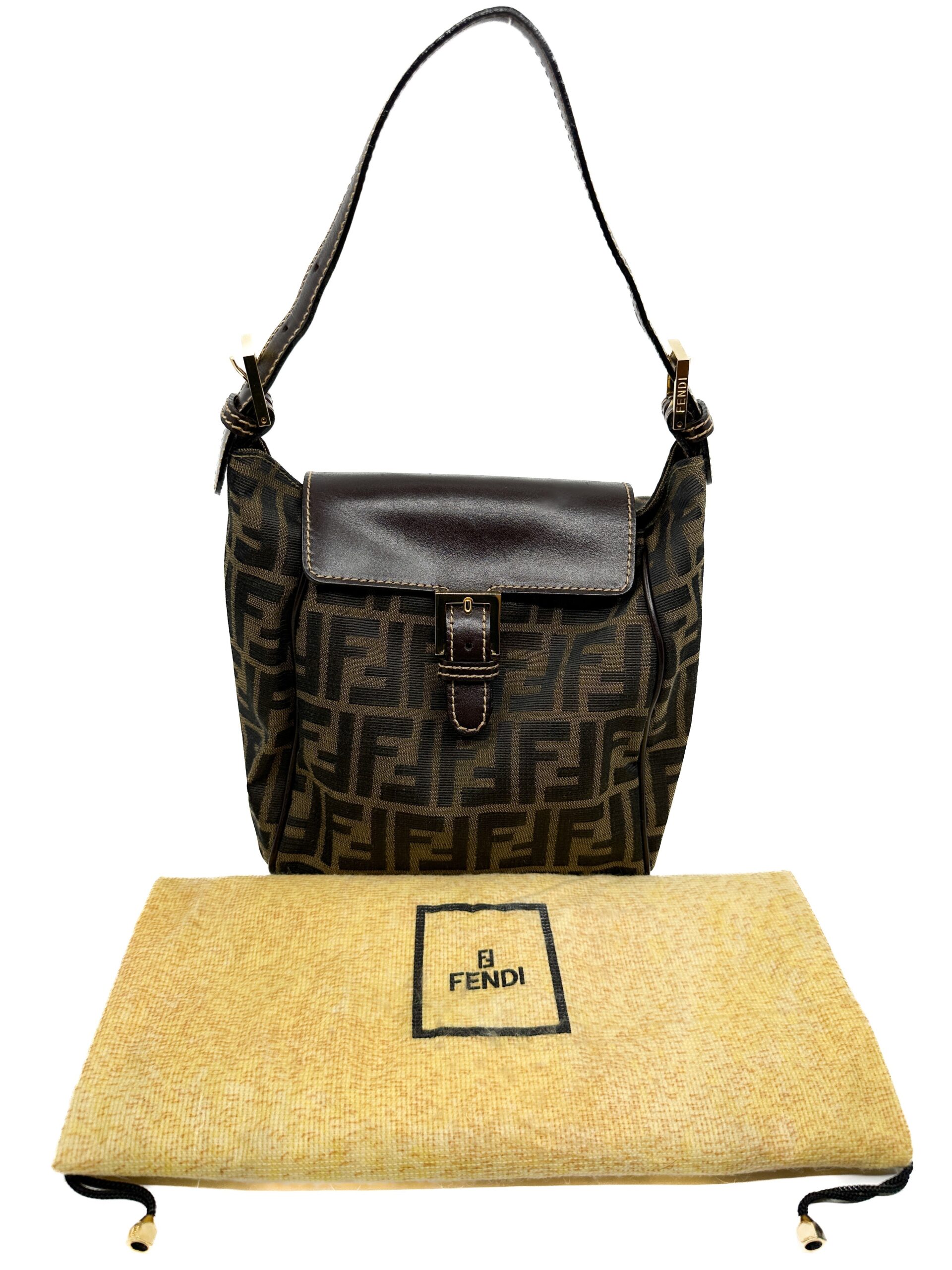 Rare Fendi Zucca Mini Hobo Shoulder Bag