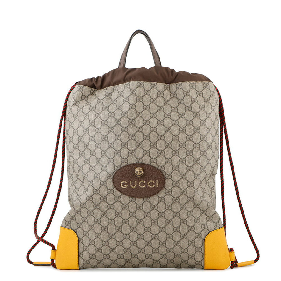 GUCCI ?GG Supreme DrawstringBag Brown473872 PVC Leather | Studio Nafay