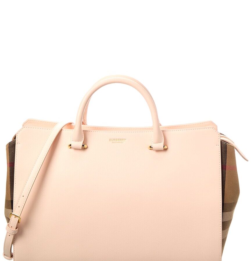 Burberry Banwell Medium Check Canvas & Leather Satchel | Studio Nafay
