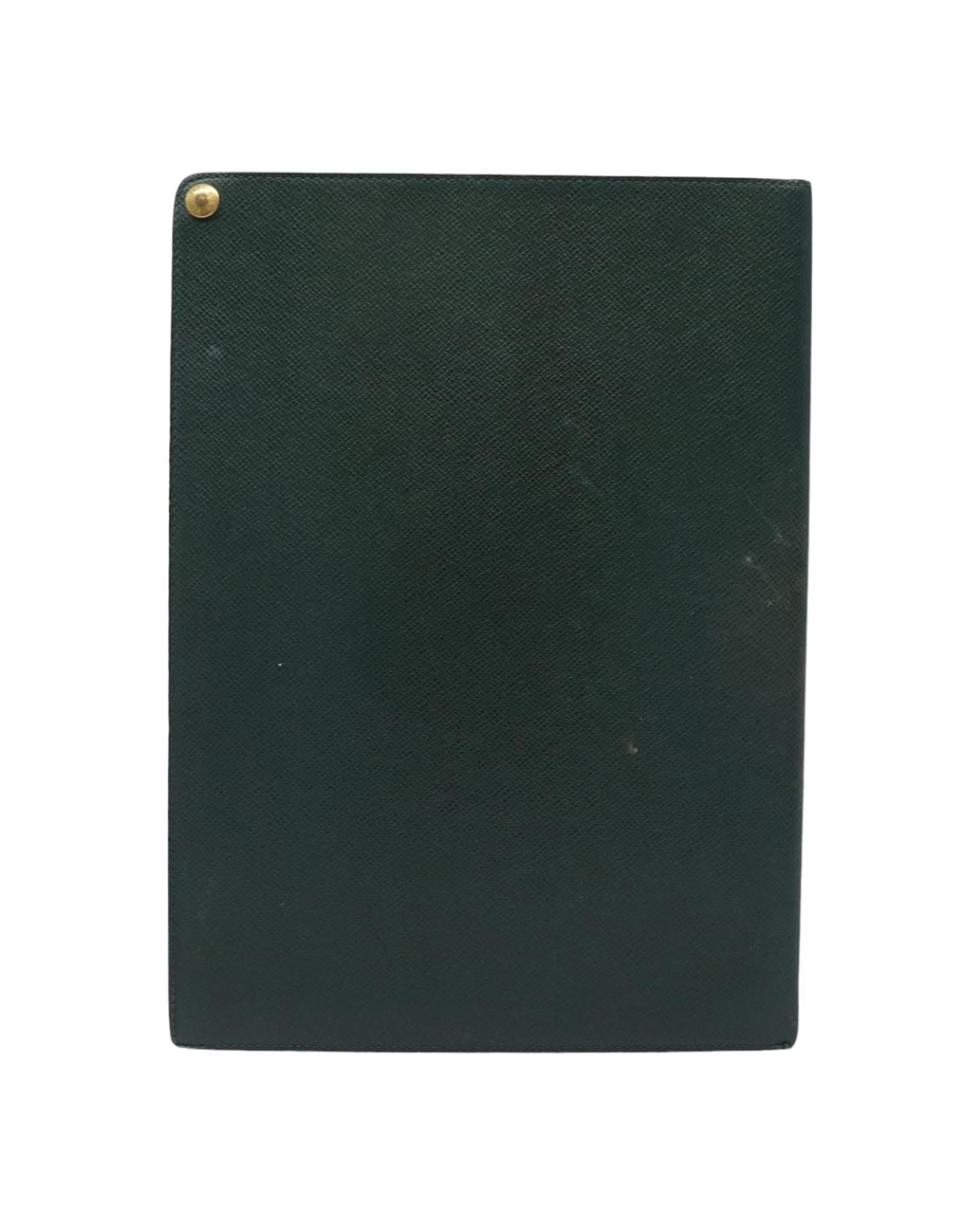 Taiga Leather Document Case Clutch Bag