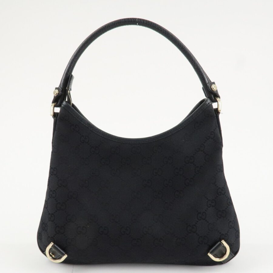 GUCCI Abbey GG Canvas Leather Shoulder Bag Black 130738 | Studio Nafay
