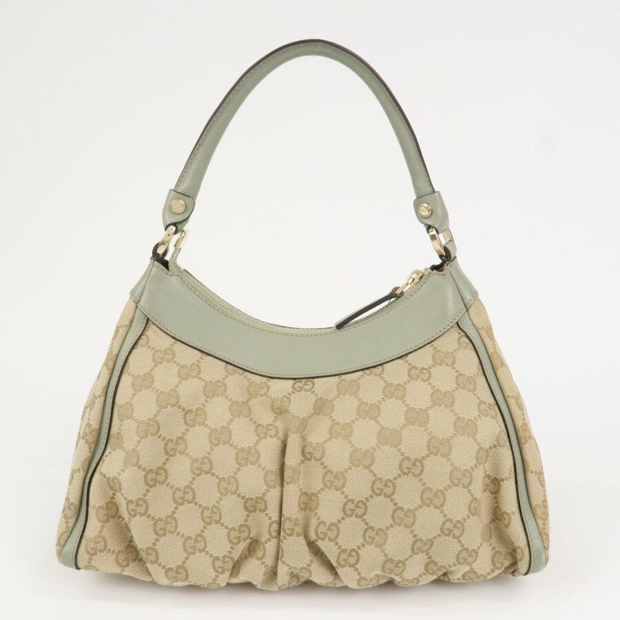 GUCCI Abbey GG Canvas Leather Shoulder Hand Bag Beige Green 190525 | Studio Nafay