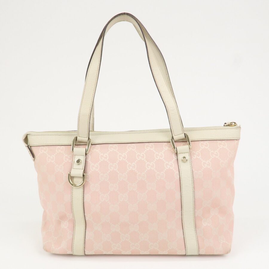GUCCI Abbey GG Canvas Leather Tote Bag Shoulder Bag Pink 141470 | Studio Nafay