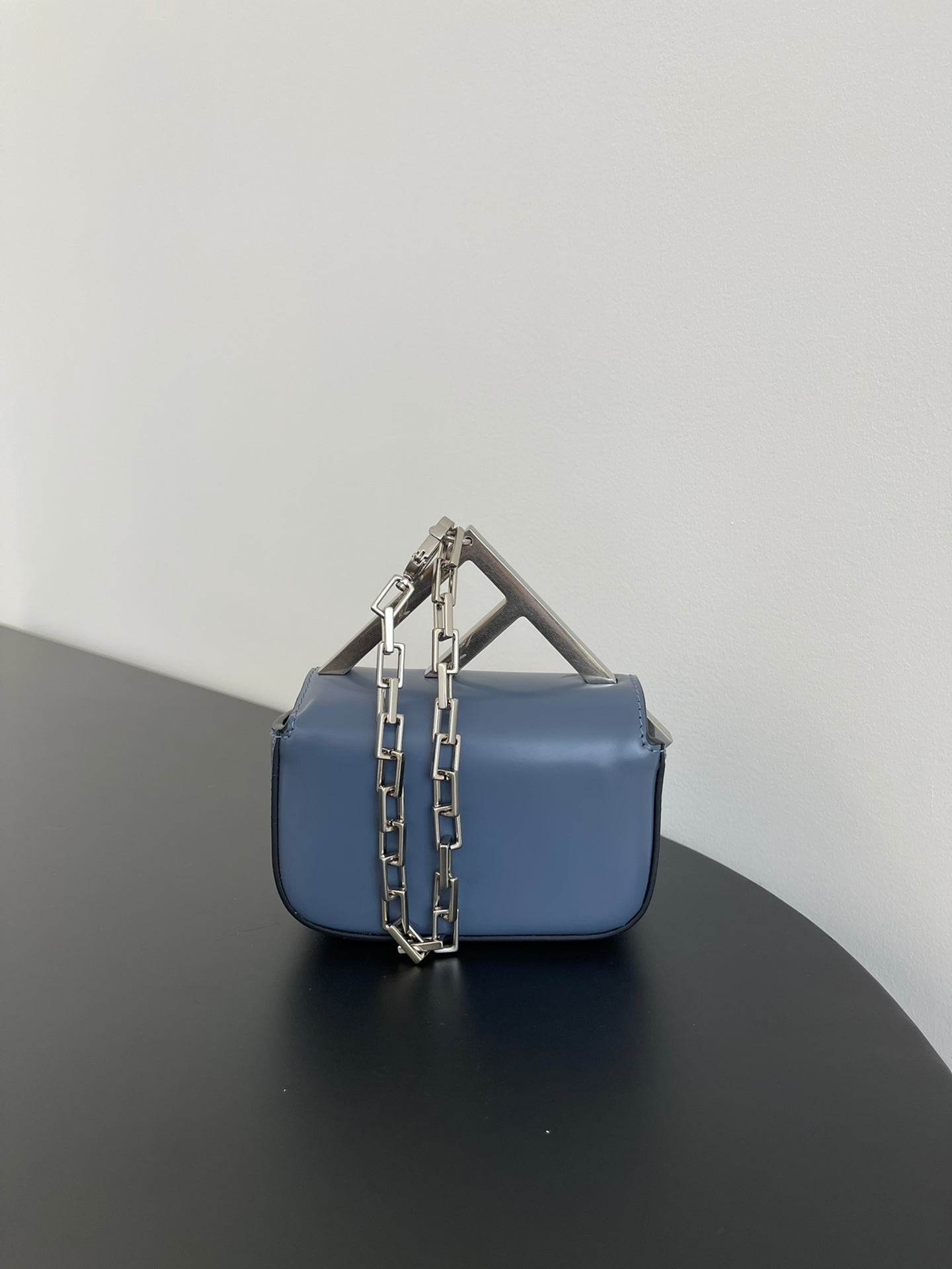 Fendi MINI First Sight 13 BAG IN Pigeon BLUE Calfskin WITH Silver H…