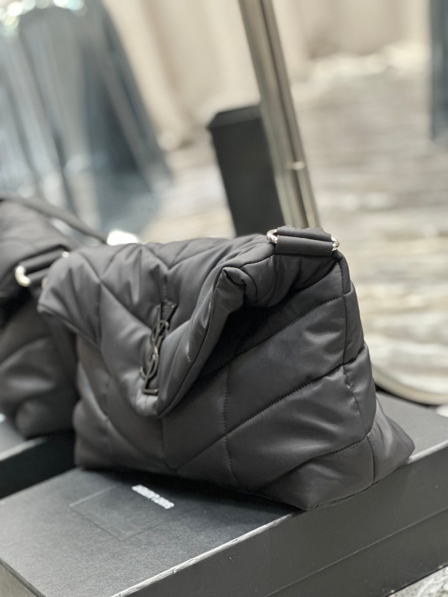 Designer handbag grey – front view