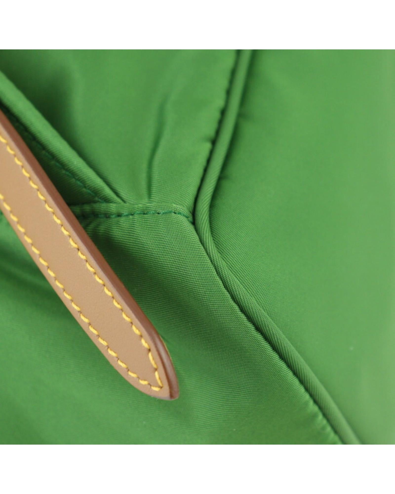 Nylon Leather Backpack in Shades of Brown and Green