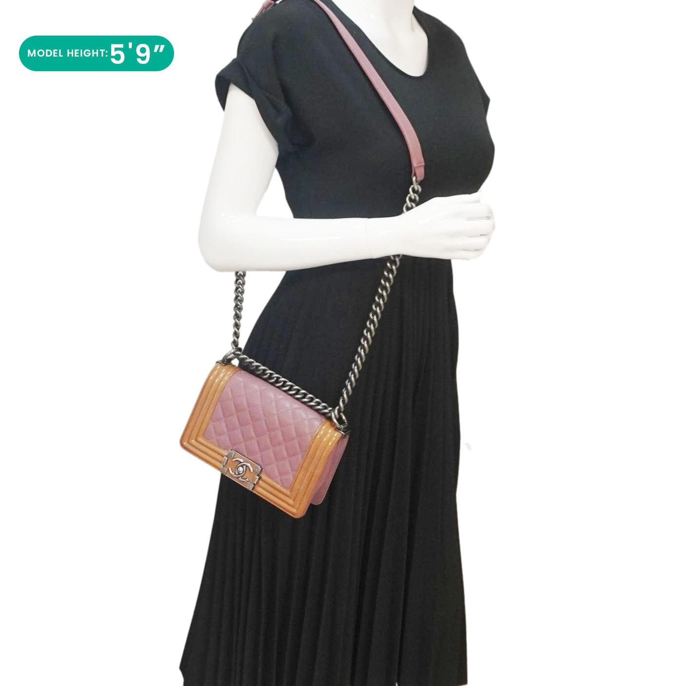 Chanel Boy pink bag – front view