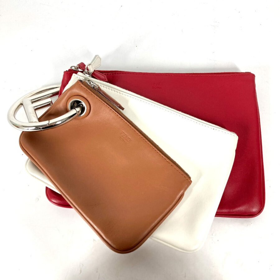 FENDI Clutch bag leather Red Triplet unisex(Unisex) | Studio Nafay