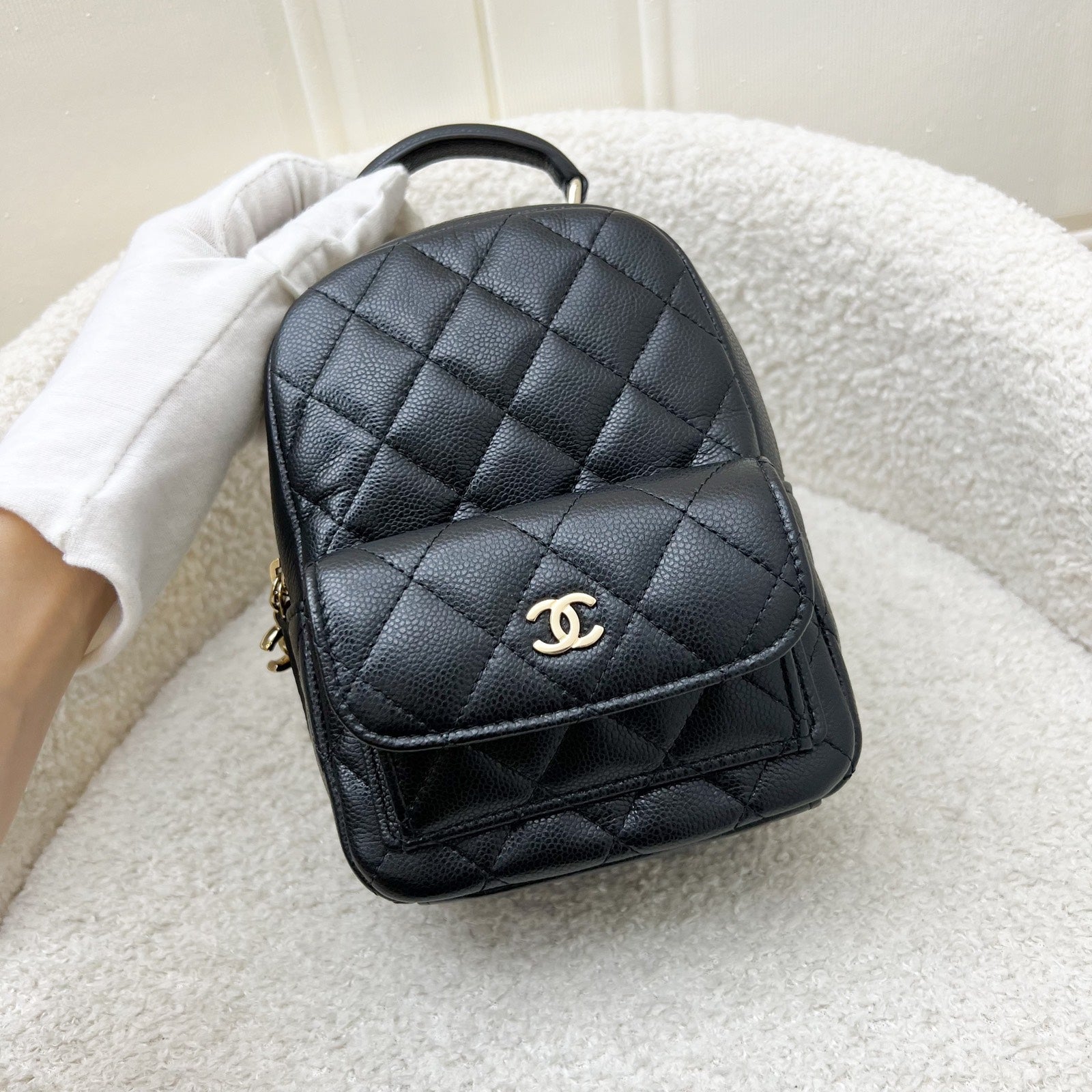 Chanel 24C Mini Backpack In Caviar And LGHW (model: )