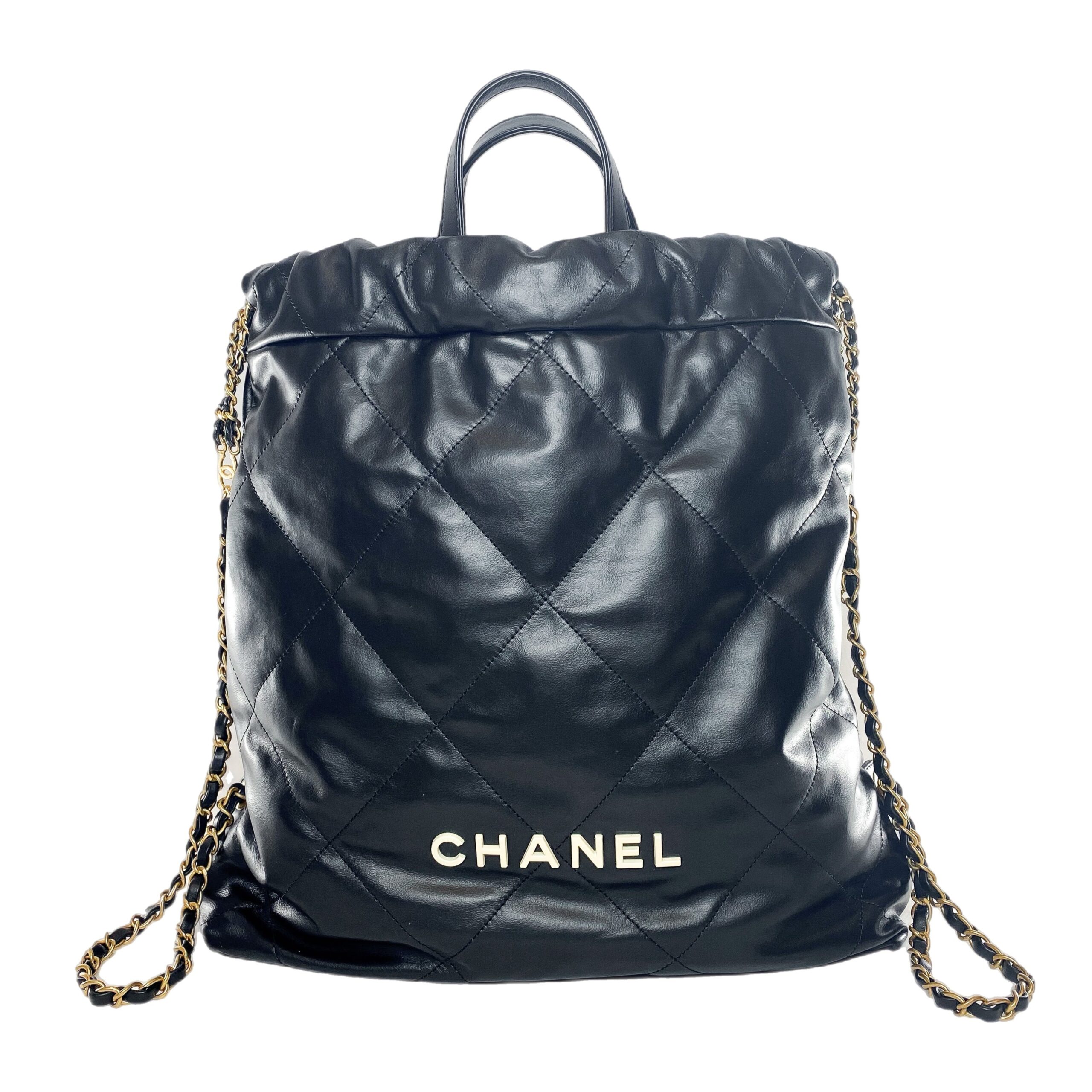 Chanel Backpack black bag – front view