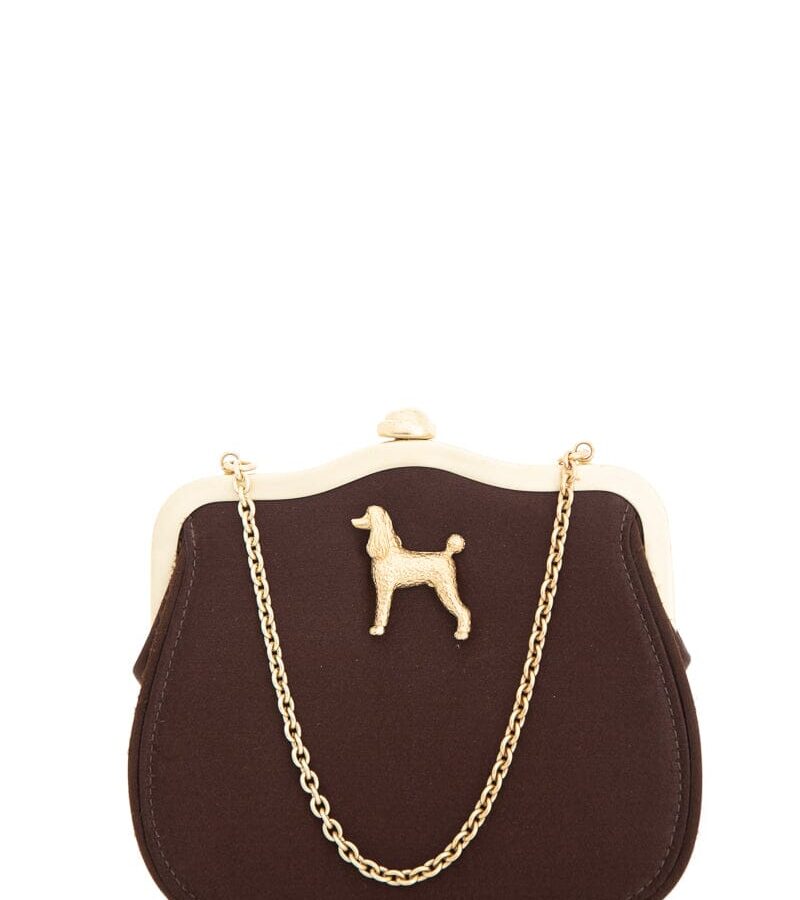 Barry Kieselstein-Cord Brown Satin Clutch | Studio Nafay