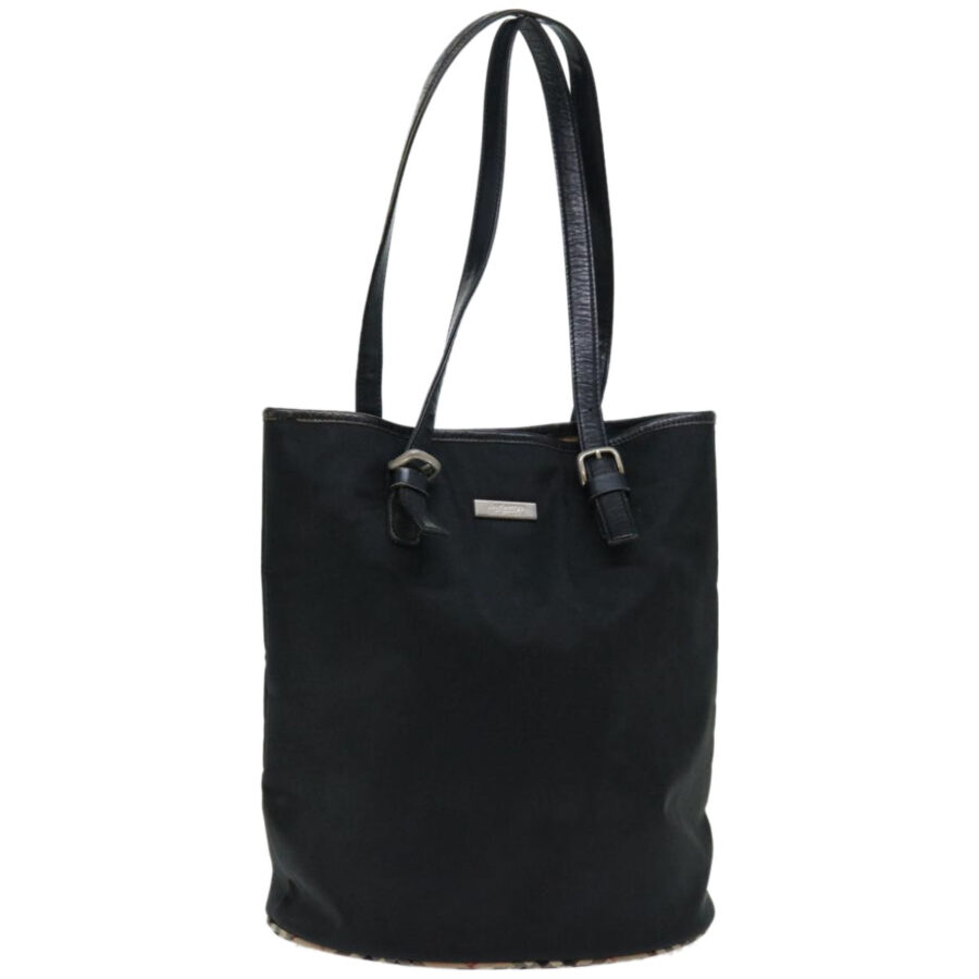 BURBERRYSs Nova Check Blue Label Shoulder Bag Nylon Beige Black Auth bs12222 | Studio Nafay