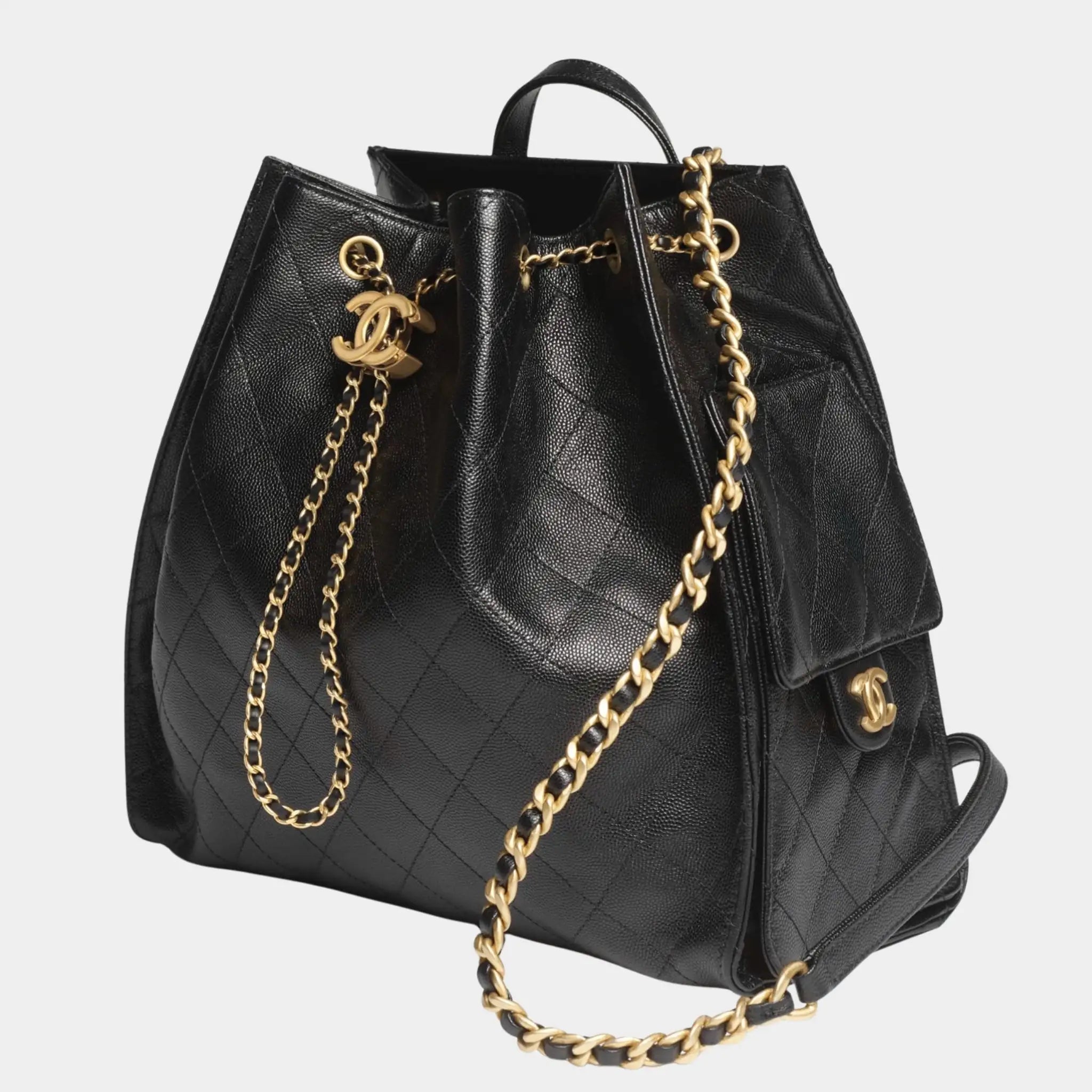 Chanel 25 Large Backpack Grained Calfskin & Gold-tone Metal
