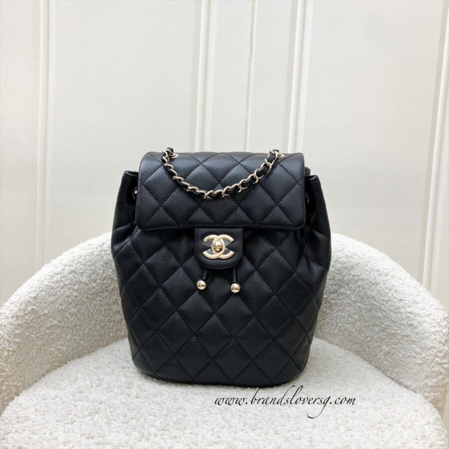 Chanel Backpack black bag – front view