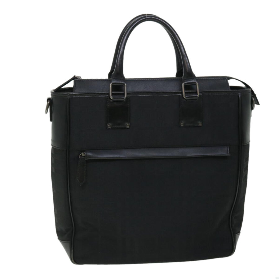 BURBERRY Tote Bag Canvas Black Auth ep1588 | Studio Nafay
