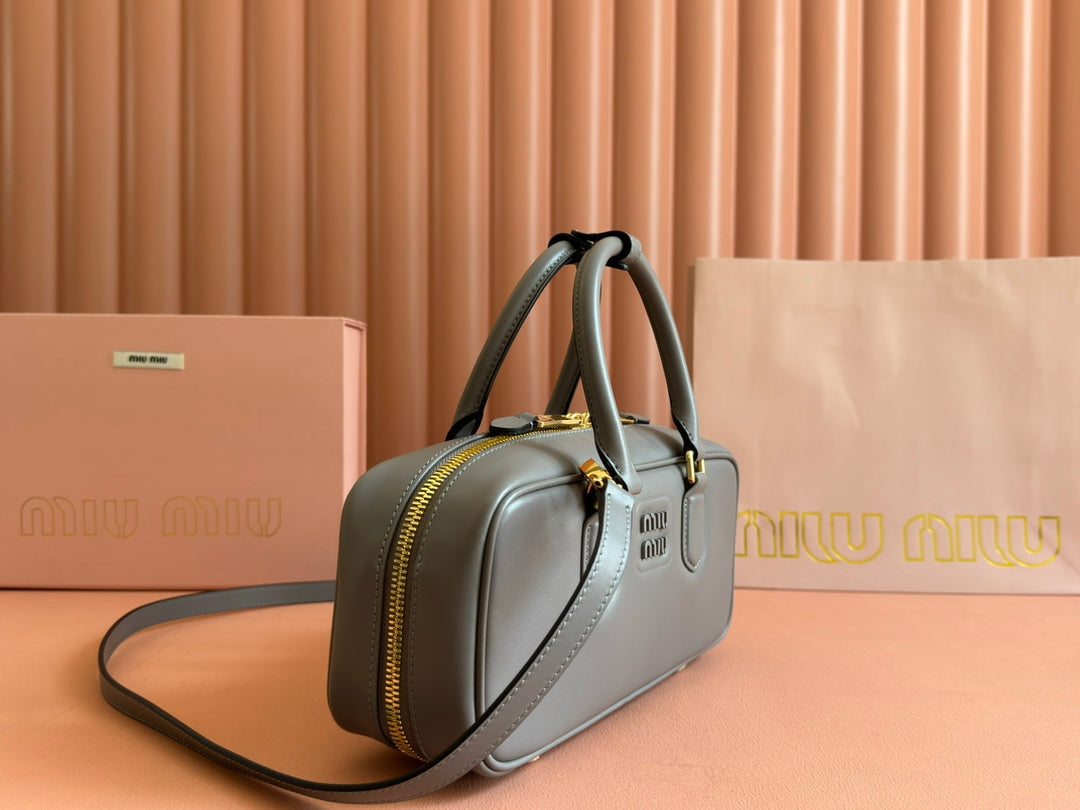 ARCADIE BAG 27 IN DARK GREY SHINY CALFSKIN - Product Image 2