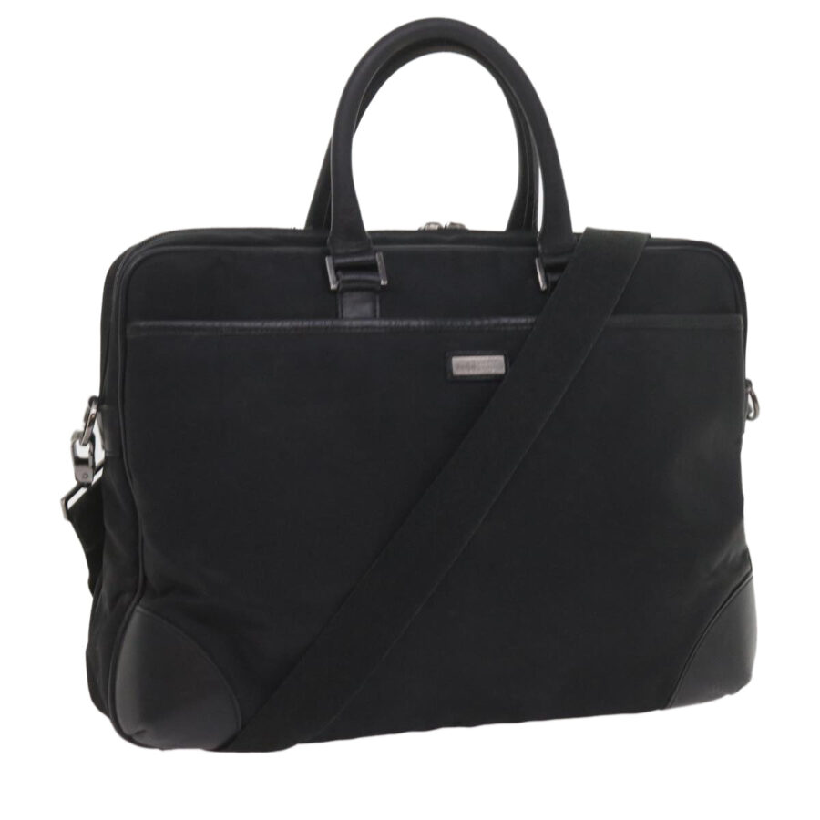 BURBERRY Black label Hand Bag Nylon 2way Black Auth ki3666 | Studio Nafay