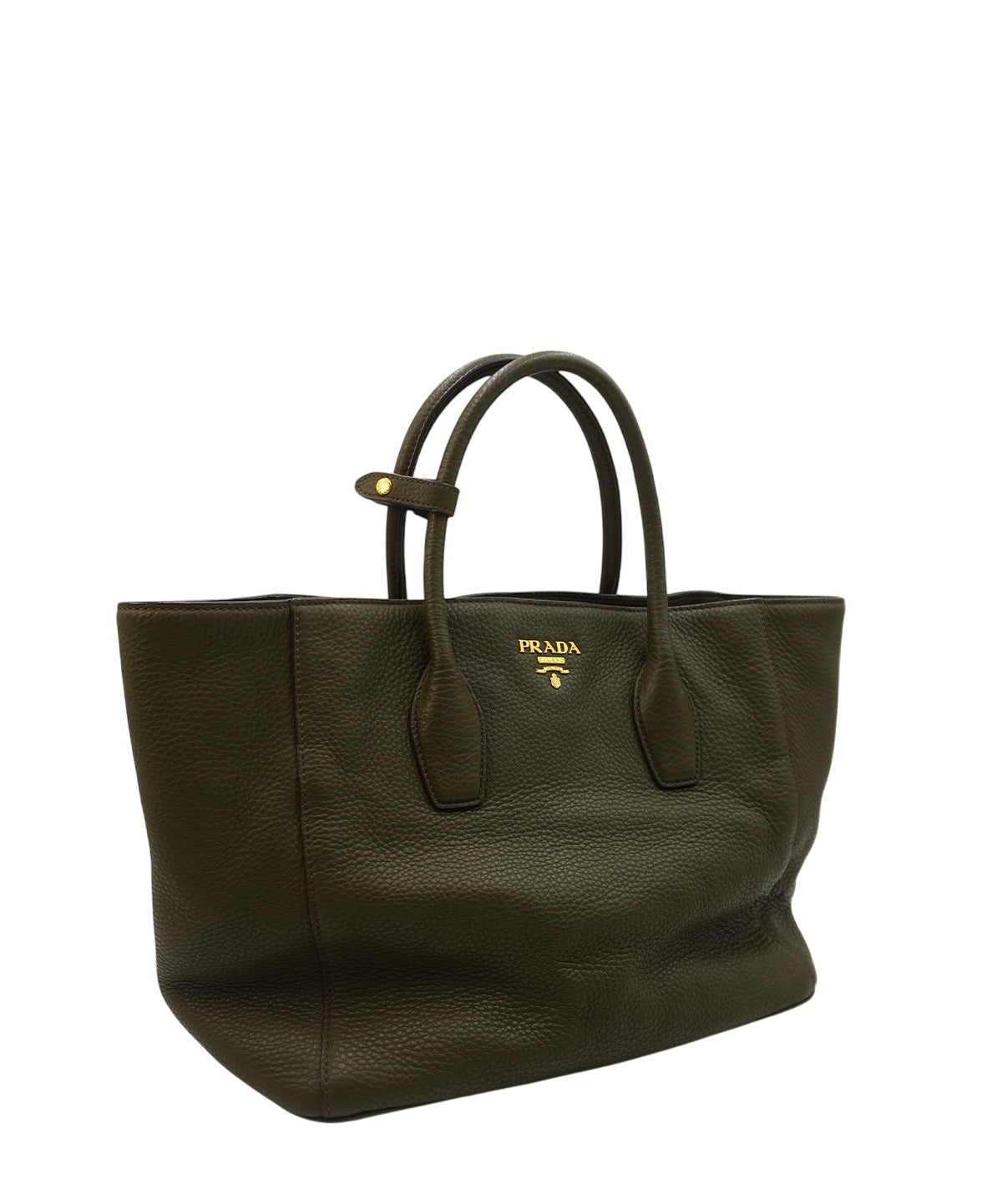 Vitello Daino Leather Tote Green - Product Image 2